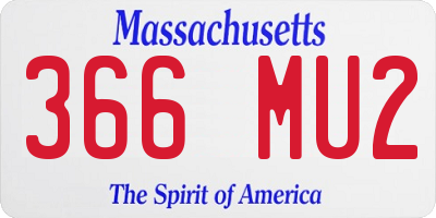 MA license plate 366MU2