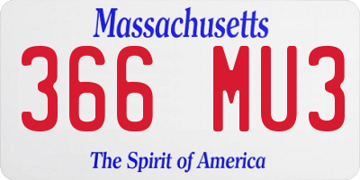 MA license plate 366MU3