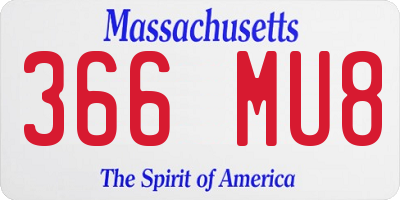 MA license plate 366MU8