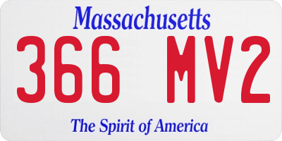 MA license plate 366MV2