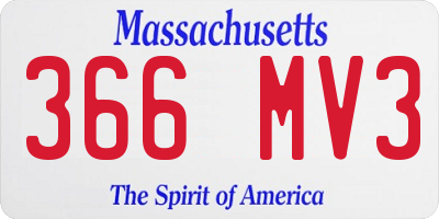 MA license plate 366MV3