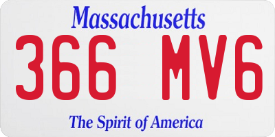MA license plate 366MV6