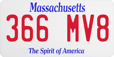 MA license plate 366MV8