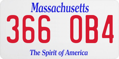 MA license plate 366OB4