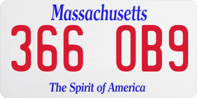 MA license plate 366OB9