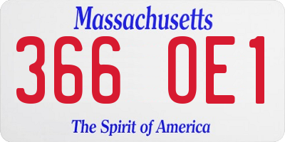 MA license plate 366OE1