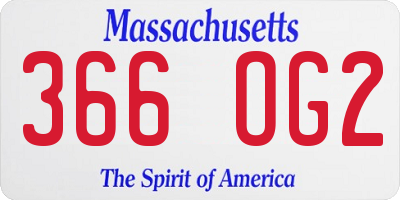 MA license plate 366OG2