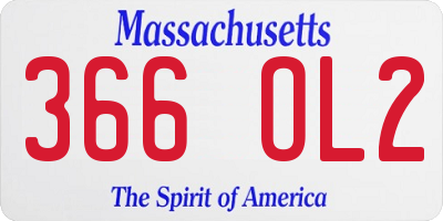 MA license plate 366OL2