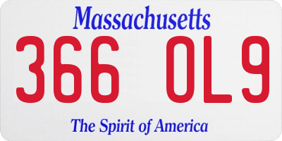 MA license plate 366OL9