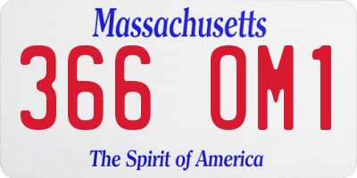 MA license plate 366OM1
