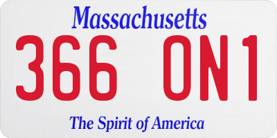 MA license plate 366ON1