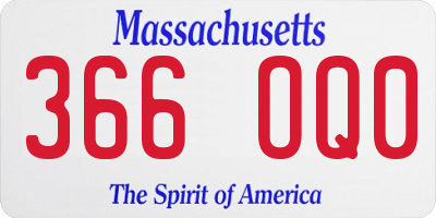 MA license plate 366OQ0