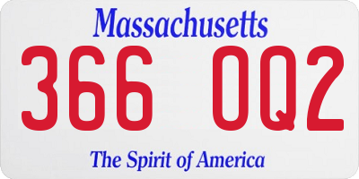 MA license plate 366OQ2