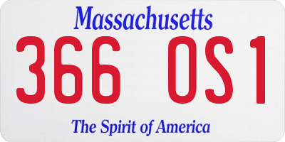 MA license plate 366OS1