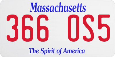 MA license plate 366OS5