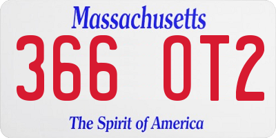 MA license plate 366OT2