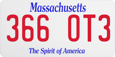 MA license plate 366OT3