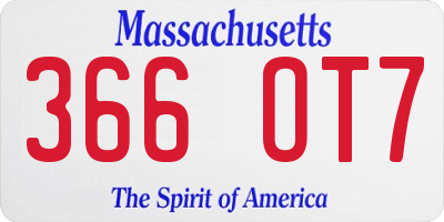 MA license plate 366OT7