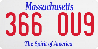 MA license plate 366OU9
