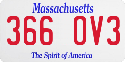 MA license plate 366OV3