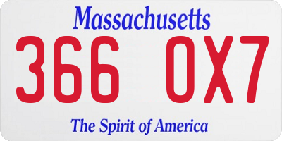 MA license plate 366OX7