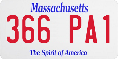 MA license plate 366PA1