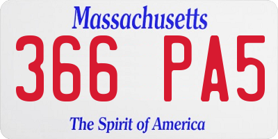 MA license plate 366PA5