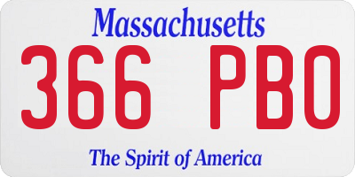 MA license plate 366PB0