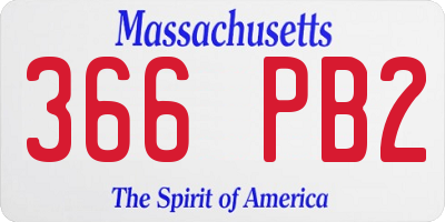 MA license plate 366PB2