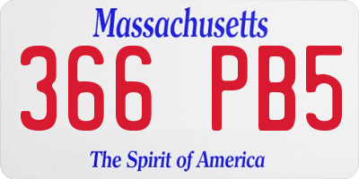 MA license plate 366PB5