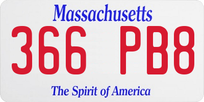MA license plate 366PB8