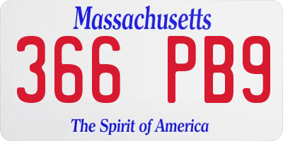 MA license plate 366PB9