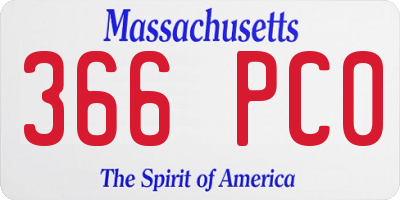 MA license plate 366PC0