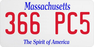 MA license plate 366PC5