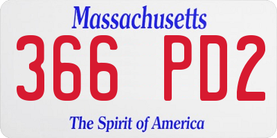 MA license plate 366PD2