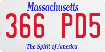 MA license plate 366PD5