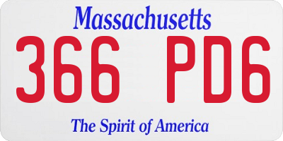 MA license plate 366PD6