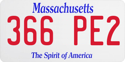 MA license plate 366PE2