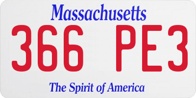 MA license plate 366PE3