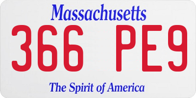 MA license plate 366PE9