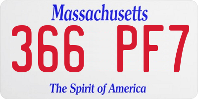 MA license plate 366PF7