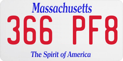 MA license plate 366PF8