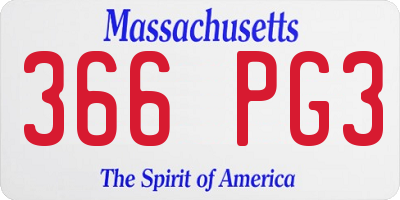 MA license plate 366PG3