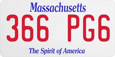 MA license plate 366PG6