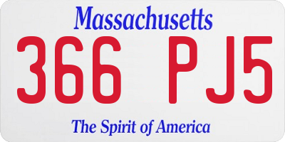 MA license plate 366PJ5
