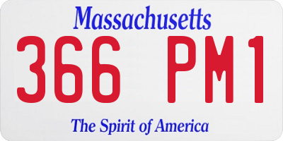 MA license plate 366PM1