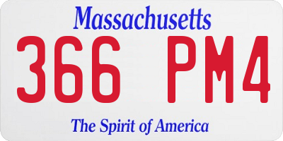 MA license plate 366PM4