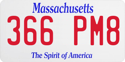 MA license plate 366PM8