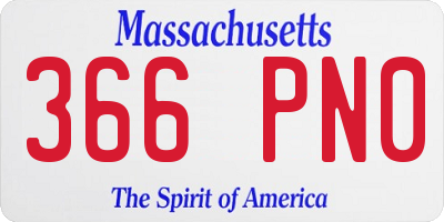 MA license plate 366PN0