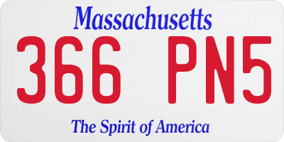 MA license plate 366PN5